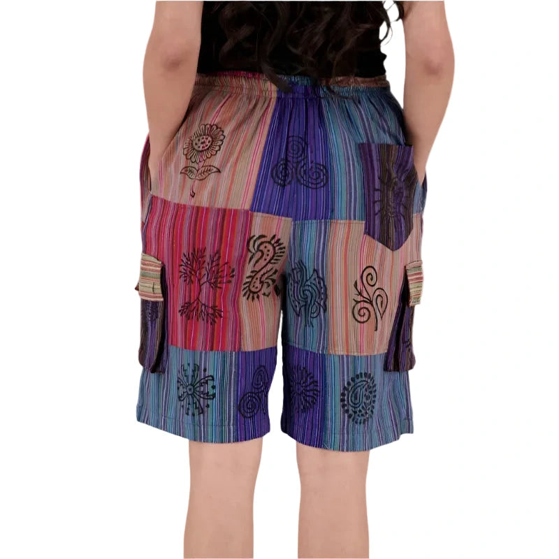 Striped Patchwork Shorts
