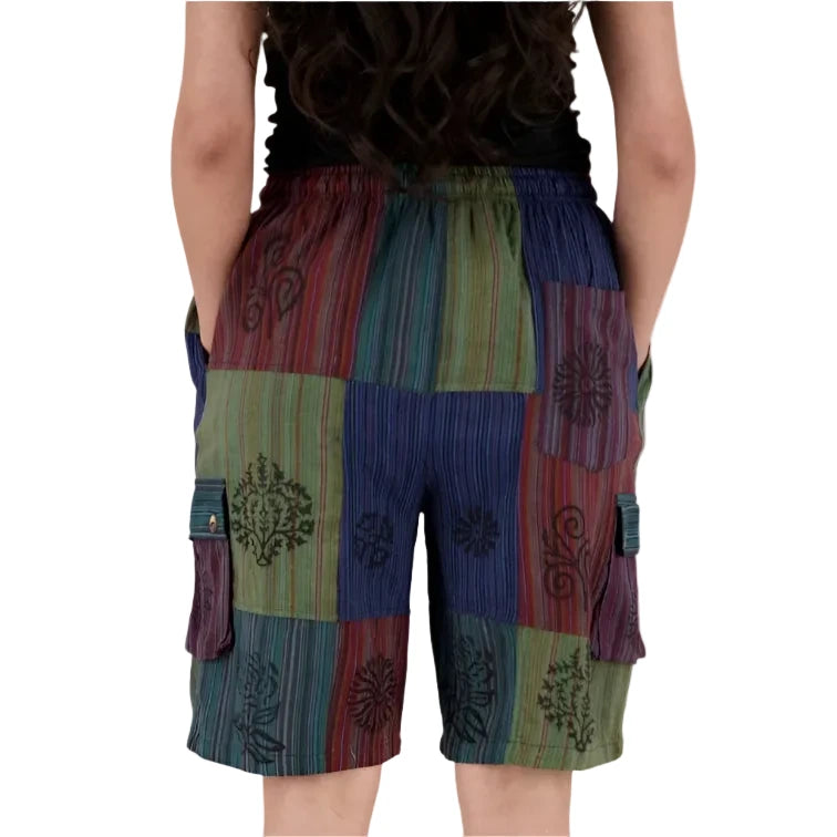 Striped Patchwork Shorts