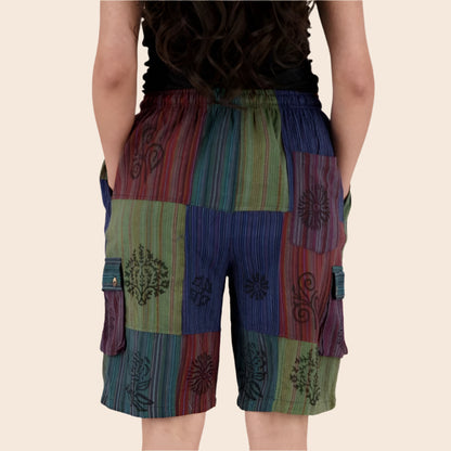Striped Patchwork Shorts