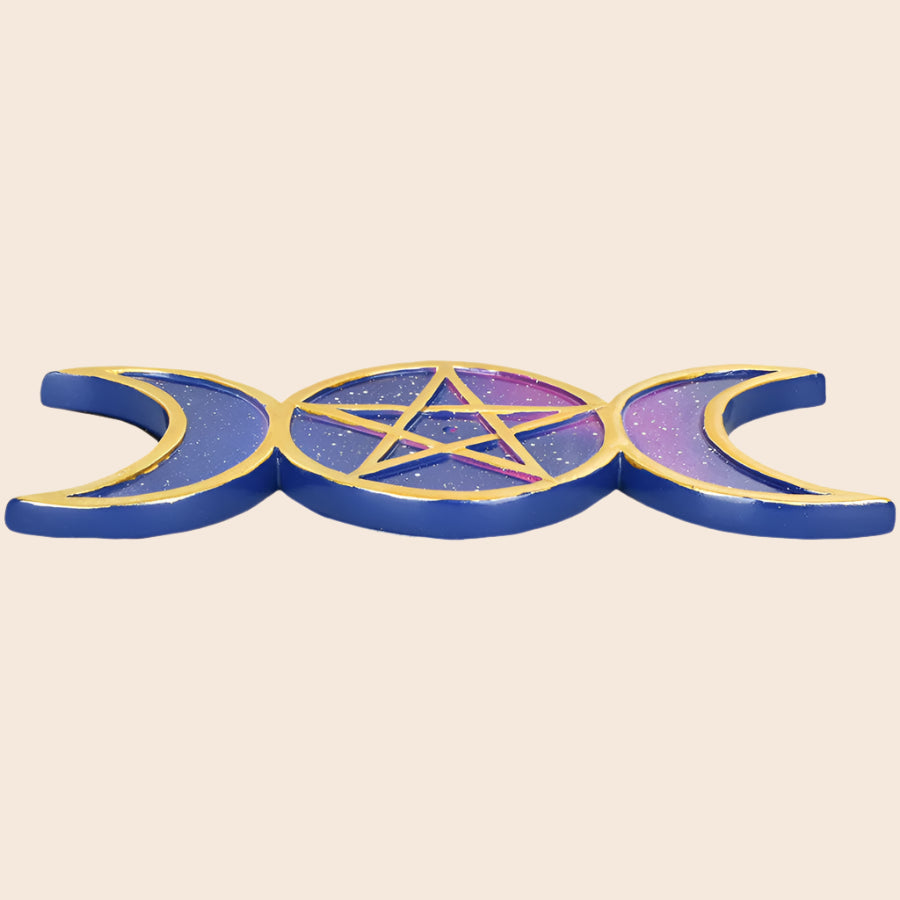 Pentagram and Moon Incense Burner