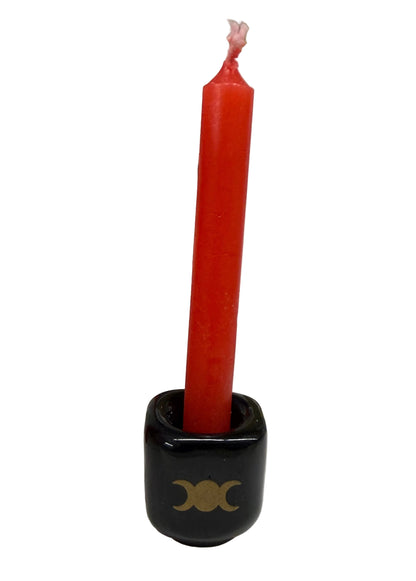 Ceramic Triple Moon Chime Candle Holder
