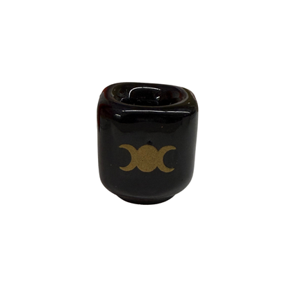 Ceramic Triple Moon Chime Candle Holder