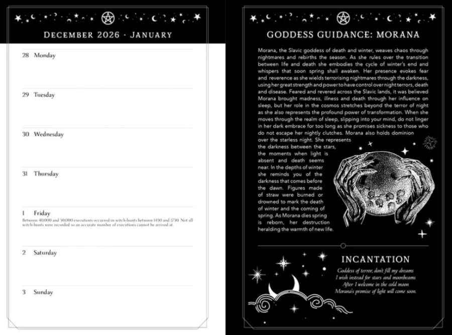 2027 Witch's Diary and Planner Calendar