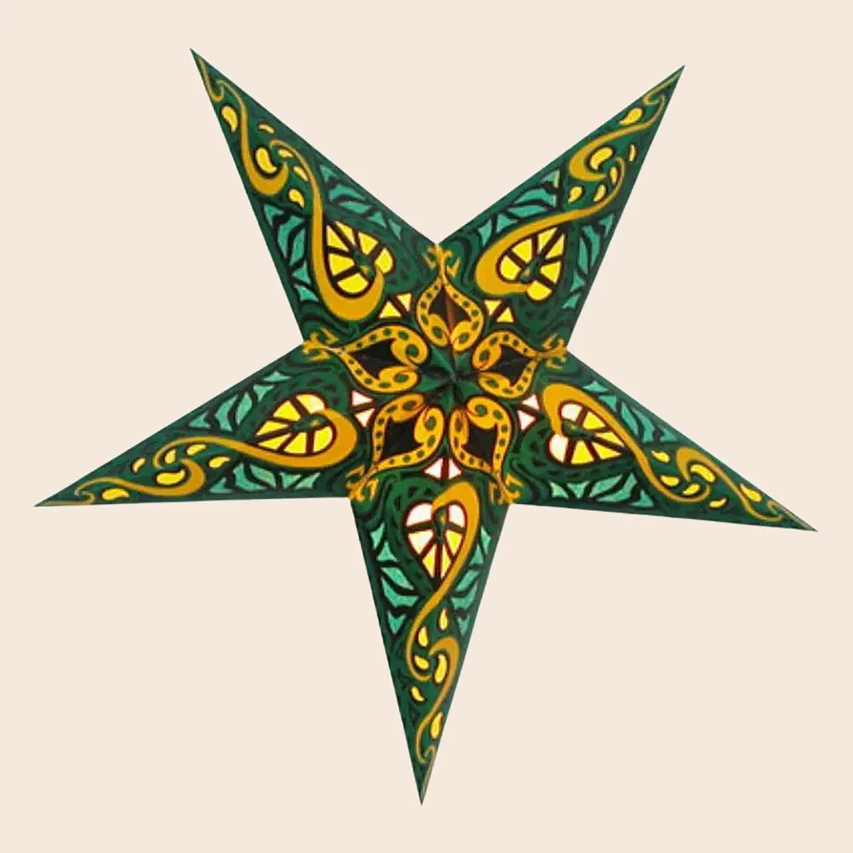 Green Celtic Paper Star Lantern