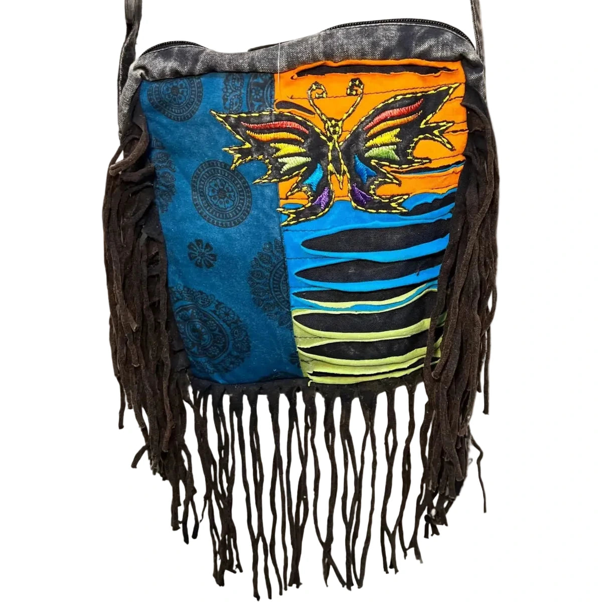 Razor Cut Butterfly Bag with Fringe