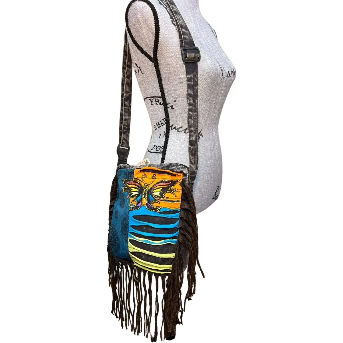 Razor Cut Butterfly Bag with Fringe