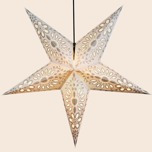 White Sunflower Paper Star Lantern