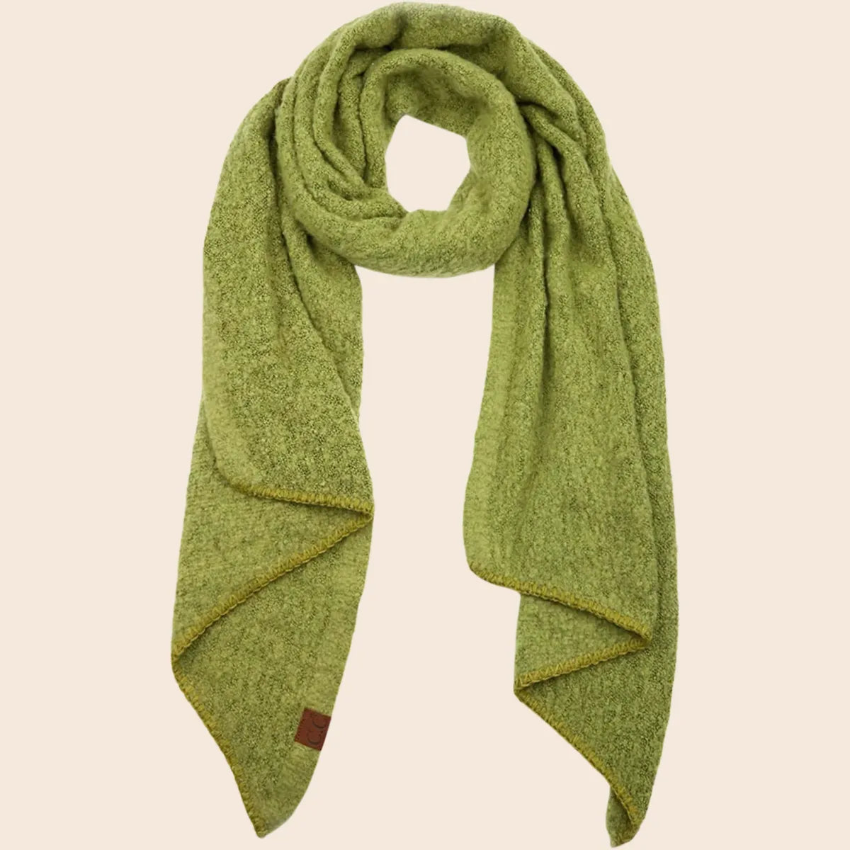 Bias Cut Whipstitched Edging Long Scarf