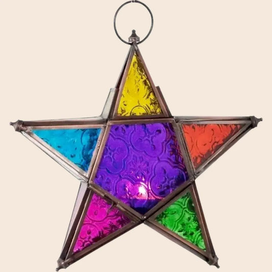 Rainbow Glass Star Lantern