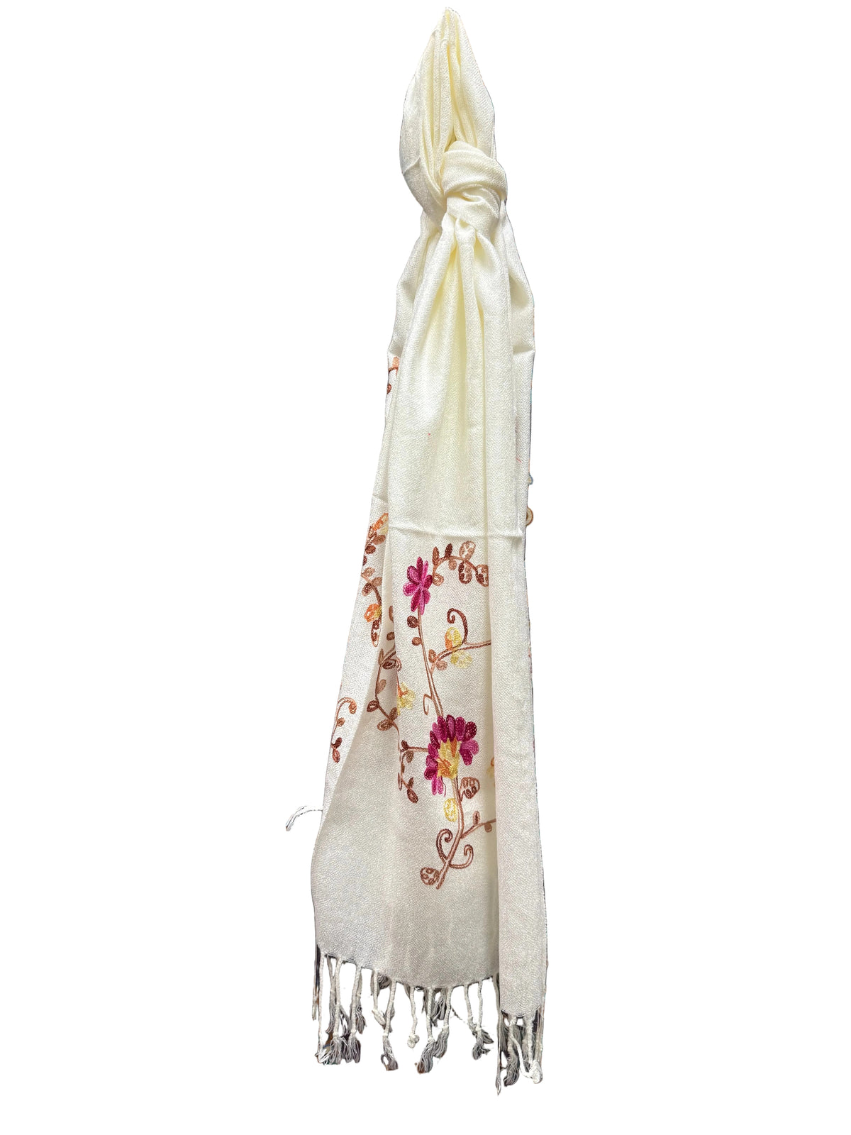 Embroidered Floral Shawl Scarf