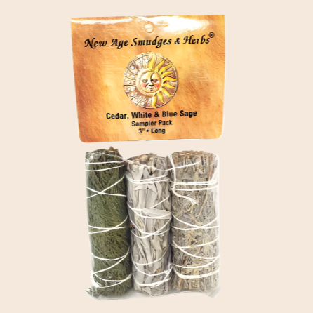 Cedar, White & Blue Sage Smudge Sampler