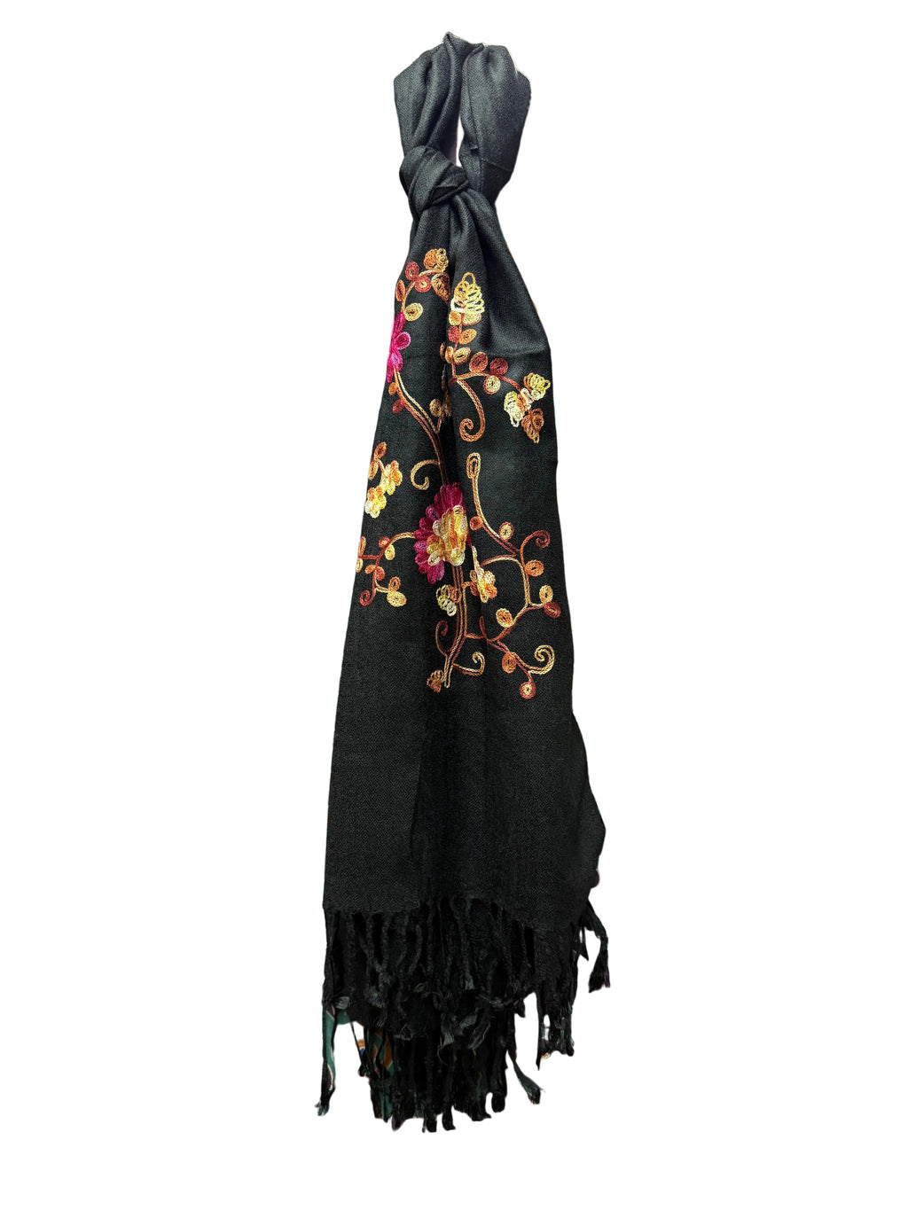 Embroidered Floral Shawl Scarf