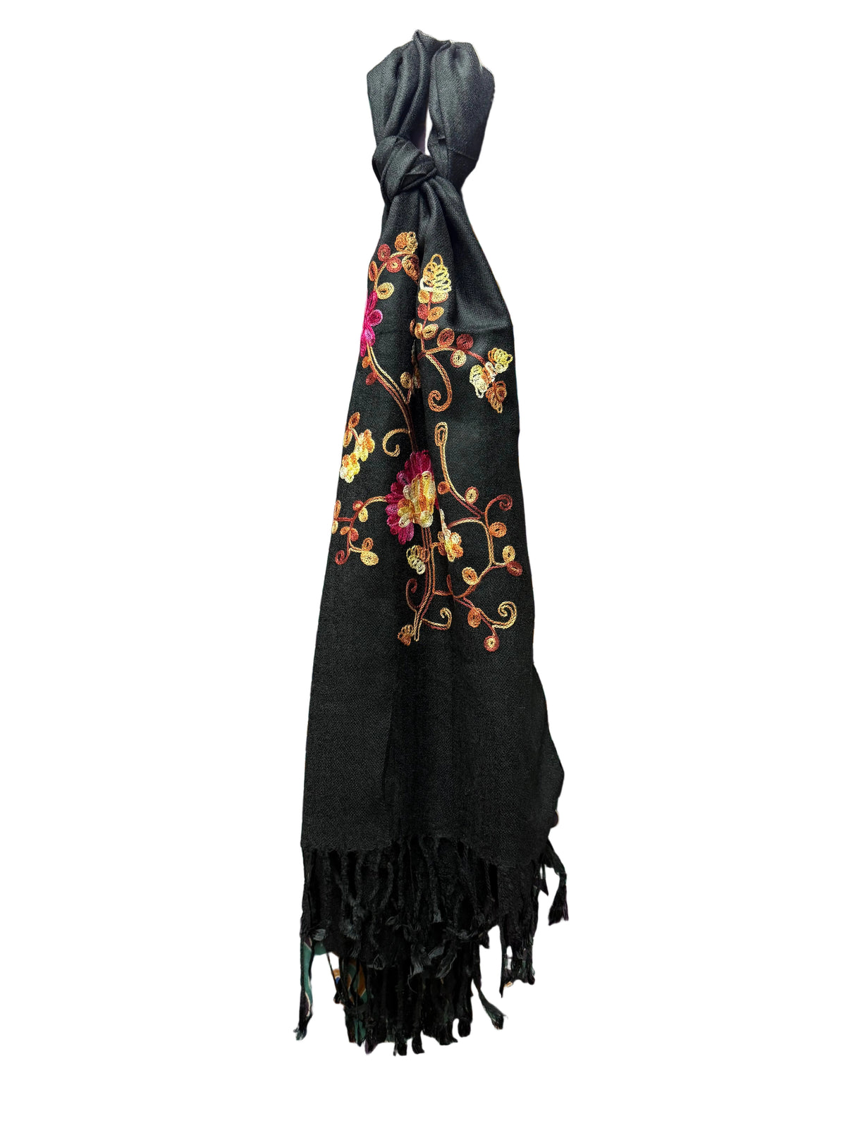 Embroidered Floral Shawl Scarf