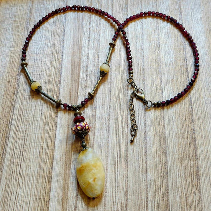 Citrine and Garnet Necklace