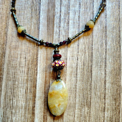 Citrine and Garnet Necklace