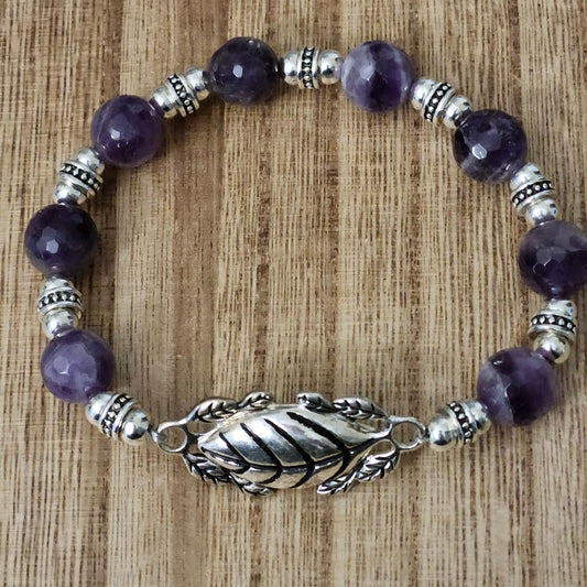 Amethyst Bracelet with Magnetic Clasp