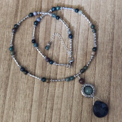 Indian Agate Pendant Necklace