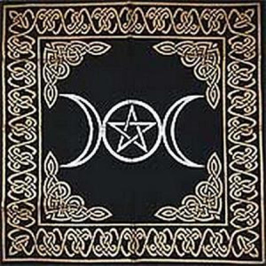 Triple Moon Pentagram Altar Cloth